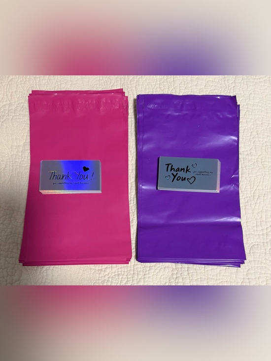 The Unbranded Brand Other - Shipping Supplies! You pick Pink or Purple (25 6x9 polys and 25 thank you cards)